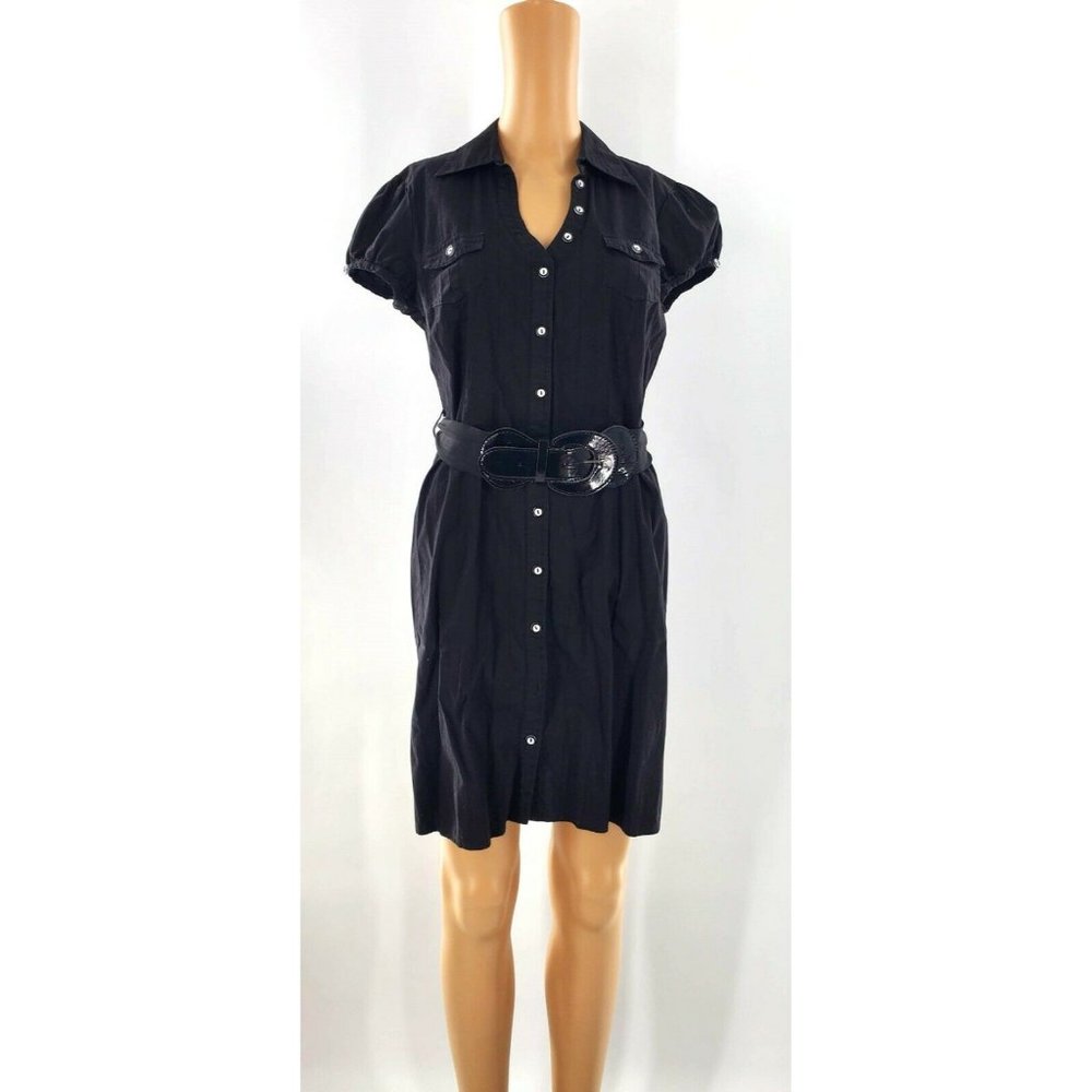 A.Byer Dark Navy Shirt Dress - Large